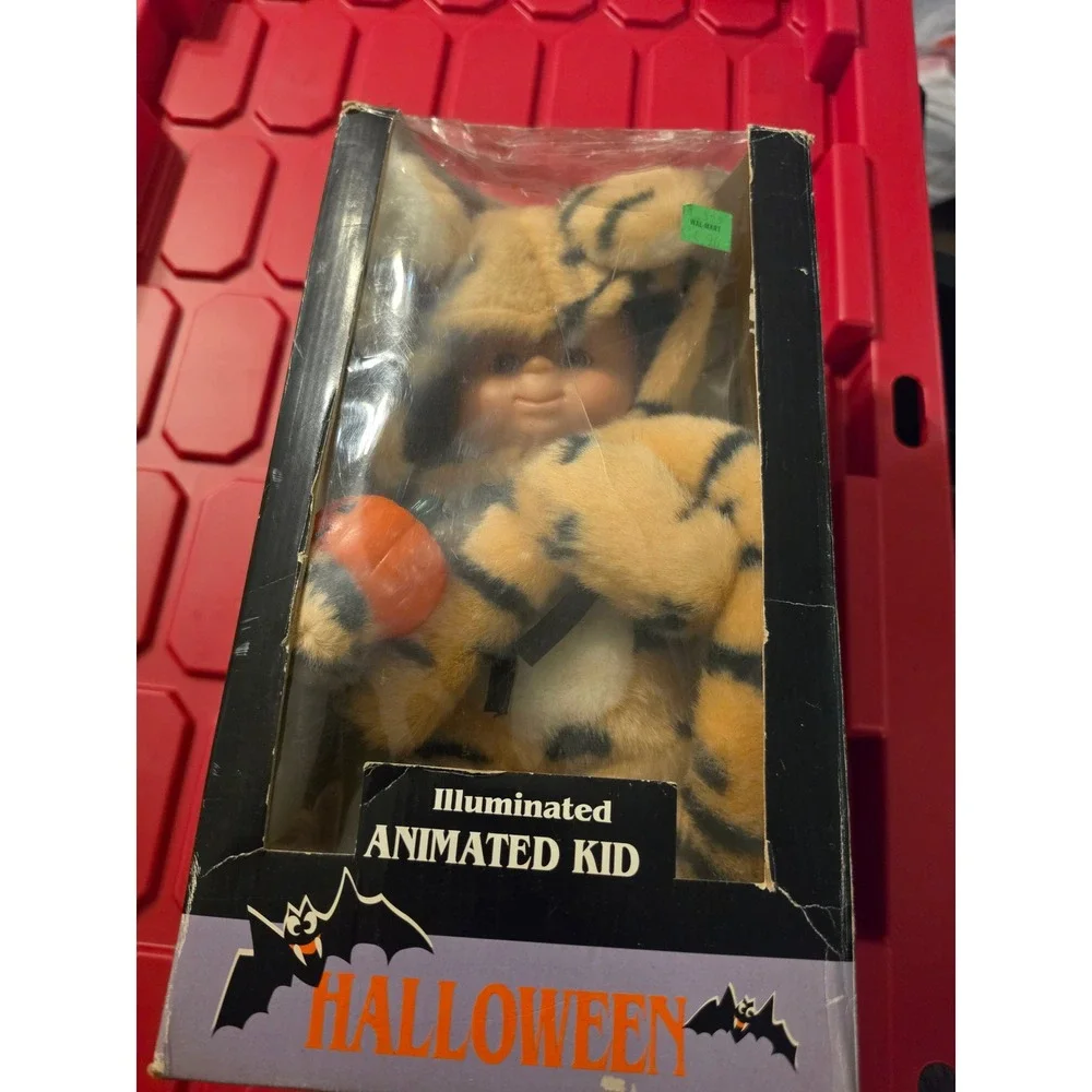 Vintage‎ Motion-ettes Halloween Animated Kid Tiger Costume Illuminated Telco Box
